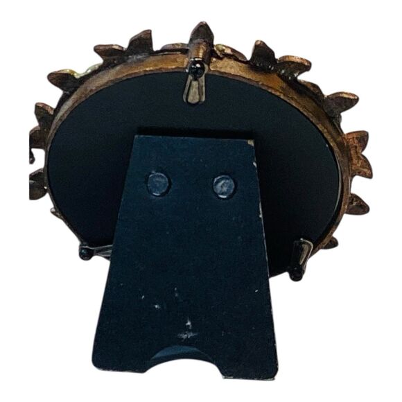 Pier 1 Imports Enamel Pair Miniature Picture Frames Rhinestone Floral  3X3 - Picture 3 of 4